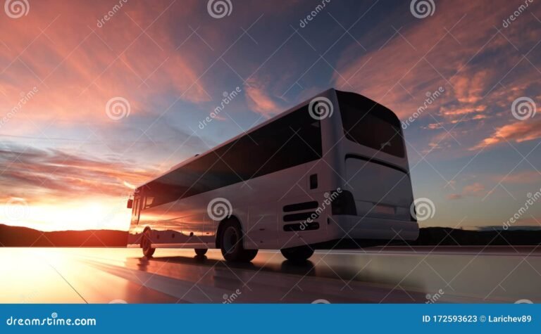Cuáles Son Los Horarios De Colectivos De Costa Azul A Miramar 6 autobus en carretera al atardecer