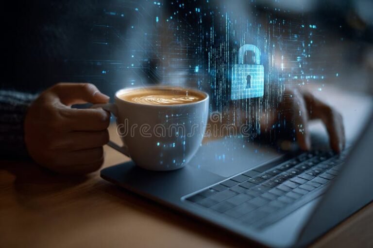 Cómo Hacer Denuncias Anónimas por Internet de Forma Segura 2 persona usando computadora con candado digital 1