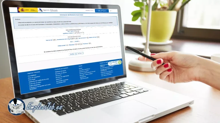 persona usando computadora consultando datos fiscales